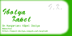 ibolya kapel business card